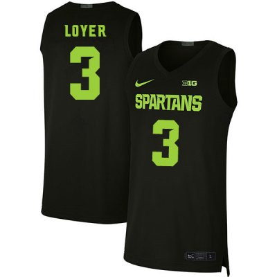 Men Michigan State Spartans NCAA #3 Foster Loyer Black Authentic Nike Stitched College Basketball Jersey GI32W52EJ
